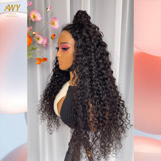 Cambodian Hair  5x5 Closure  Water Wave 200% Density Wig