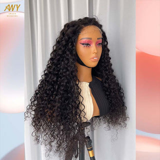 Cambodian Hair  5x5 Closure  Water Wave 200% Density Wig